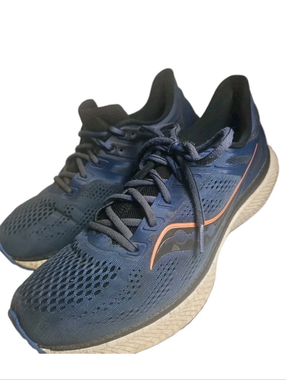 Saucony Hurricane 23 Mens Running Shoes White Blue (S20615-30) Size 9.5M[8A